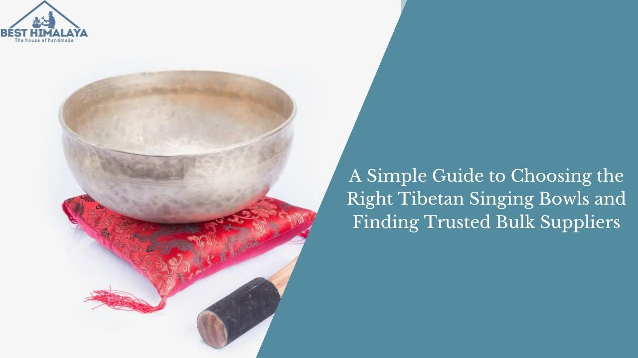 Tibetan Singing Bowl on red cushion.