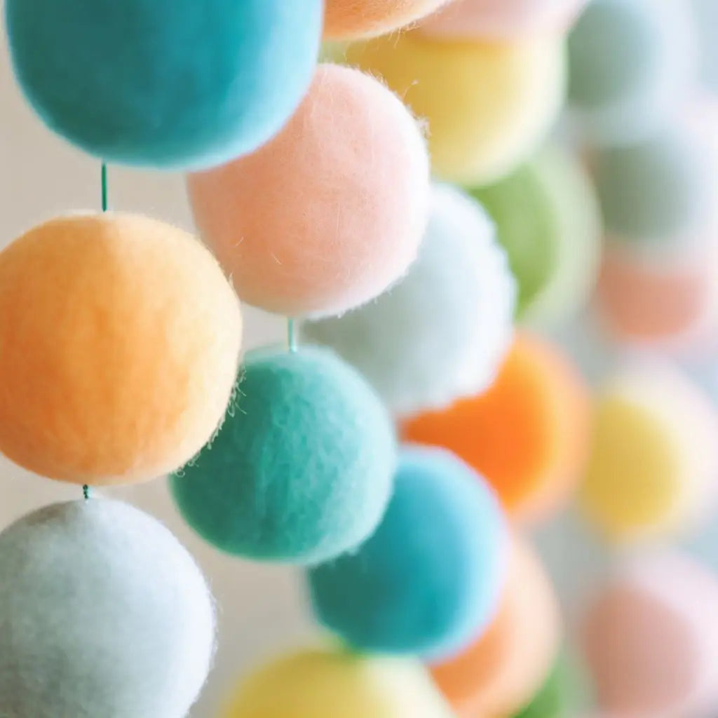Aqua Felt Balls Wholesale from Nepal: Exceptional Craftsmanship at Your Fingertips - Best Himalaya