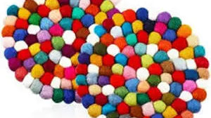 Felt-Ball-Trivets-Table-Runner-with-Multiple-Colors-A-Nepali-Delight-for-Your-Dining Best Himalaya