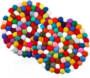 Felt-Ball-Trivets-Table-Runner-with-Multiple-Colors-A-Nepali-Delight-for-Your-Dining Best Himalaya