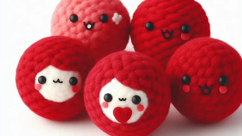 Red waterproof felt balls