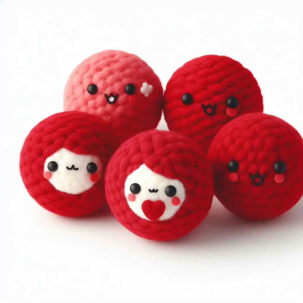 Red waterproof felt balls