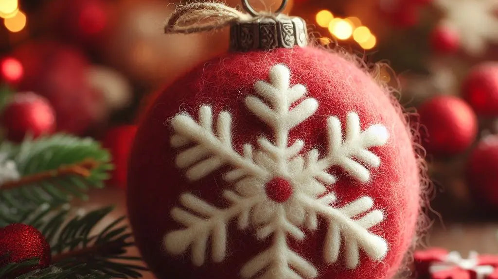 Red Snow Flake Ball Christmas Tree Decoration: Adding Elegance and Charm to Your Festive Season - Best Himalaya