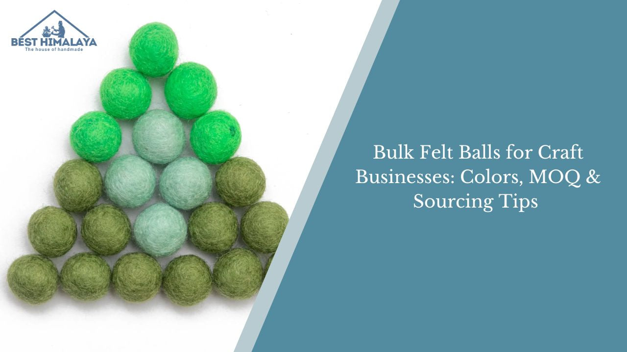 Green bulk felt wool balls with sourcing tips