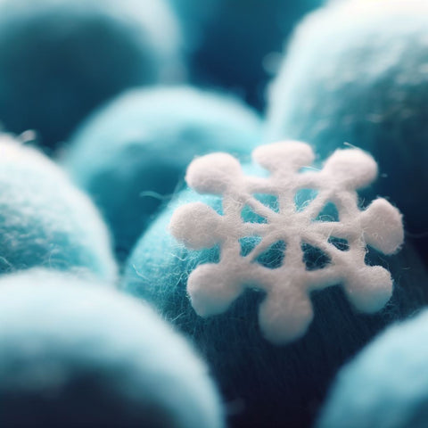 Whimsical Winter Decor Snowflake Wool Balls