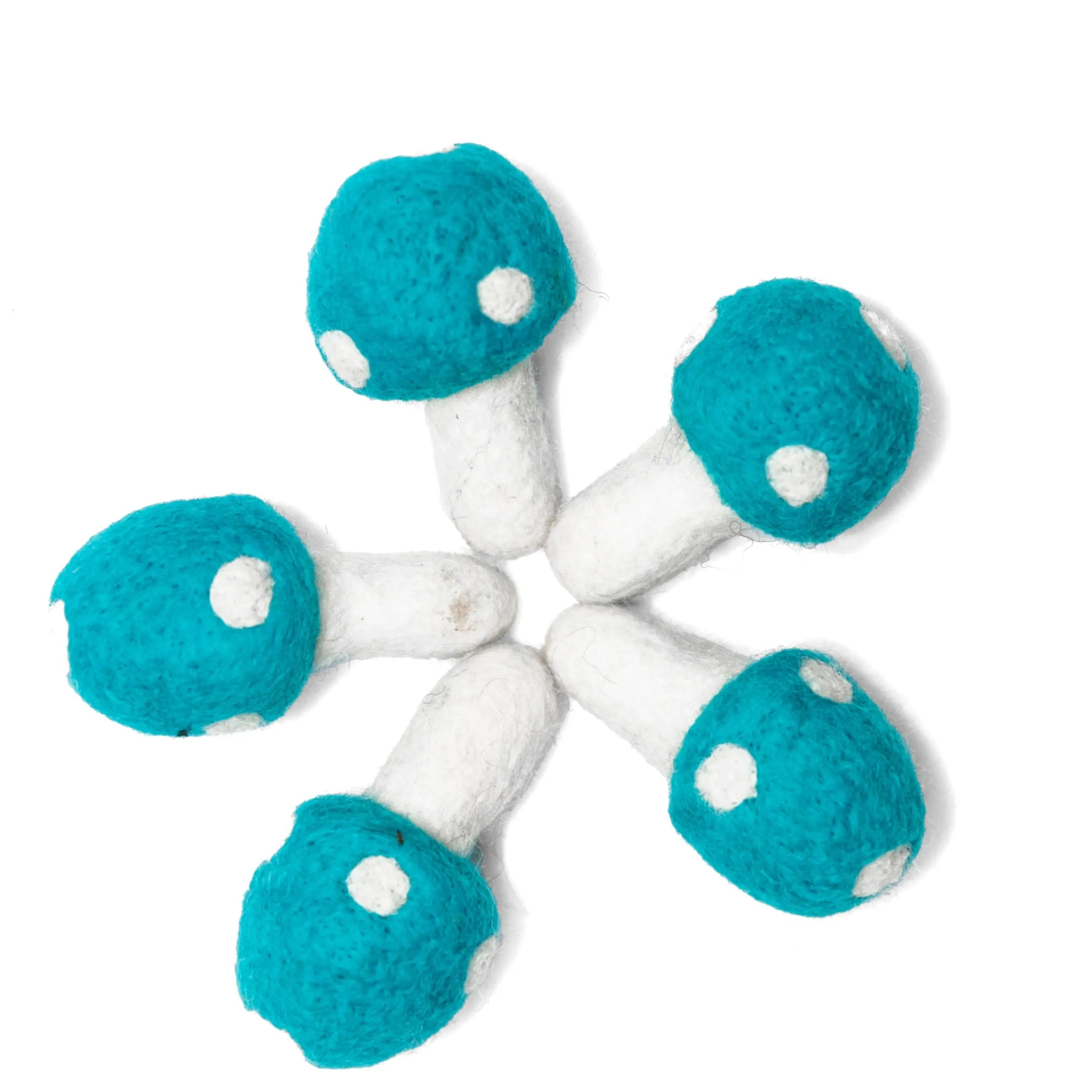 Add a Touch of Nature to Your Home with 5 cm Organic Felt Mushrooms Blue - Best HimalayaBest Himalaya