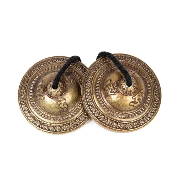 Antique Brass Tingsha Bell Om - Best Himalaya