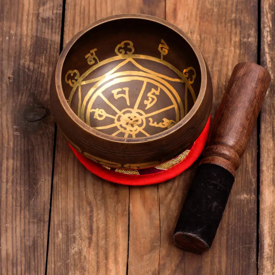 Antique Brown Chakra Tibetan Singing Bowl - Best HimalayaBest Himalaya