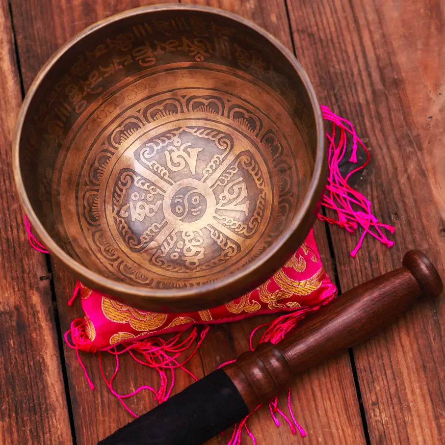 Antique Jam Bati Silk Cushion & Wooden Mallet Set - Best HimalayaBest Himalaya