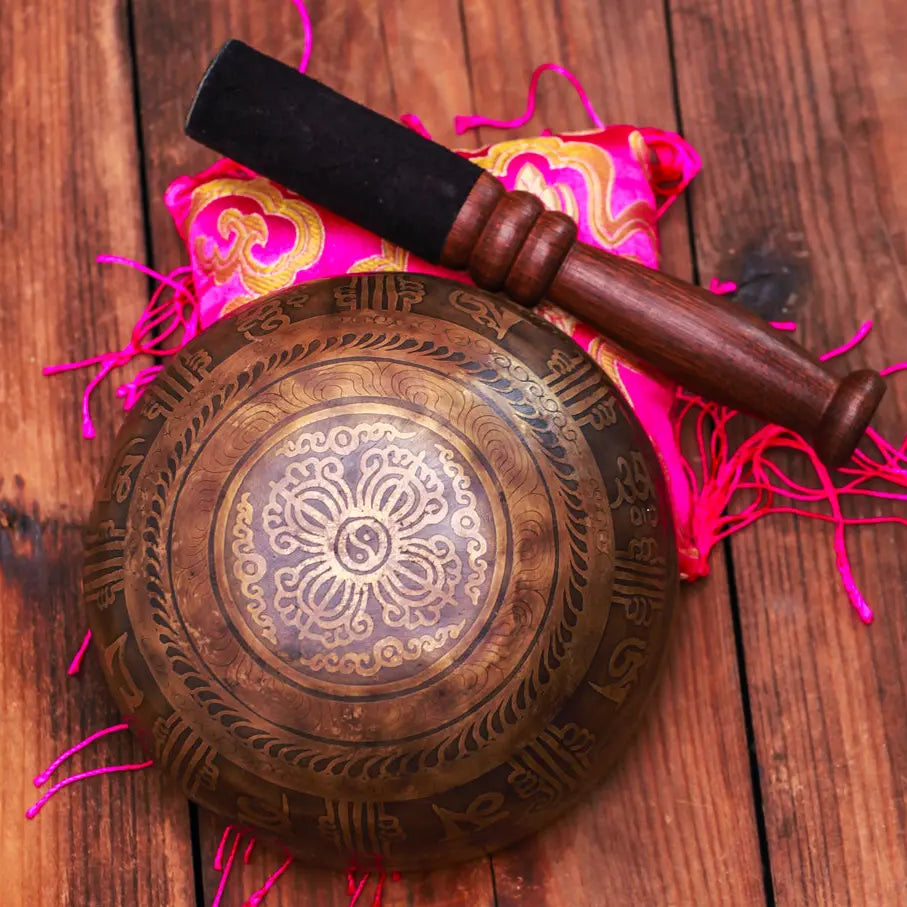 Antique Jam Bati Silk Cushion & Wooden Mallet Set - Best HimalayaBest Himalaya