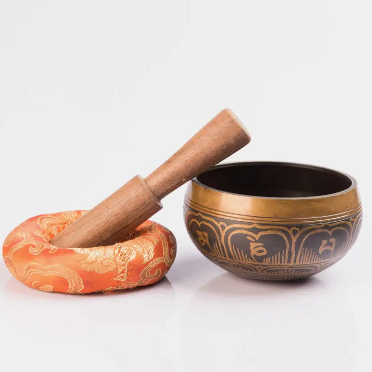 Antique Tibetan Handmade Spiritual Brass Singing Bowl Set - Best HimalayaBest Himalaya