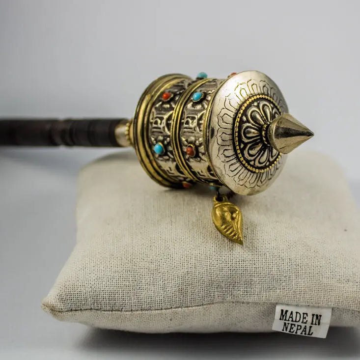 Antique Tibetan symboled small prayer wheel - Best HimalayaBest Himalaya