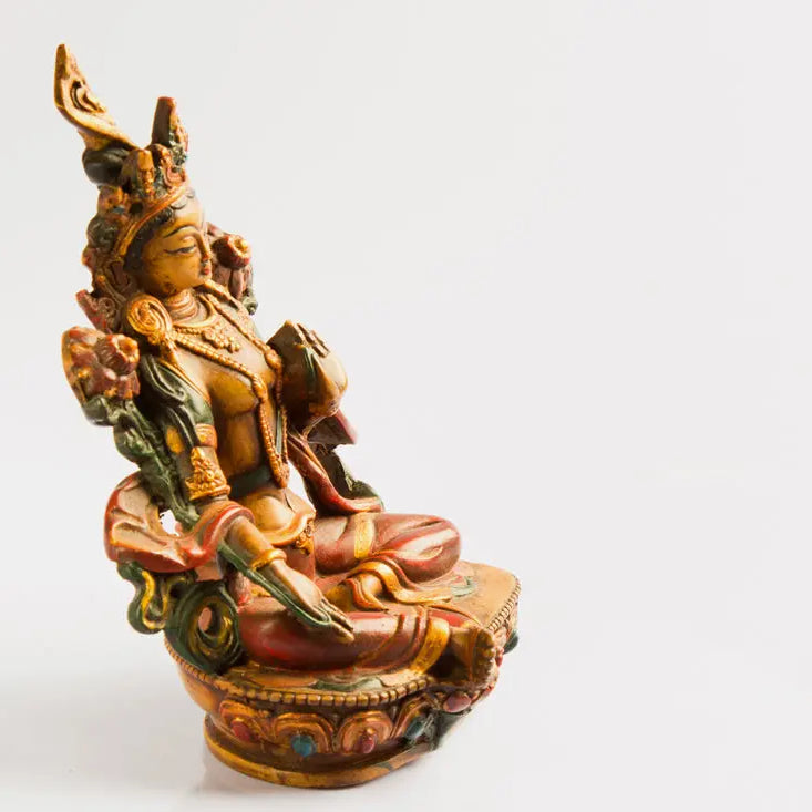 Antique green tara statue resin - Best HimalayaBest Himalaya