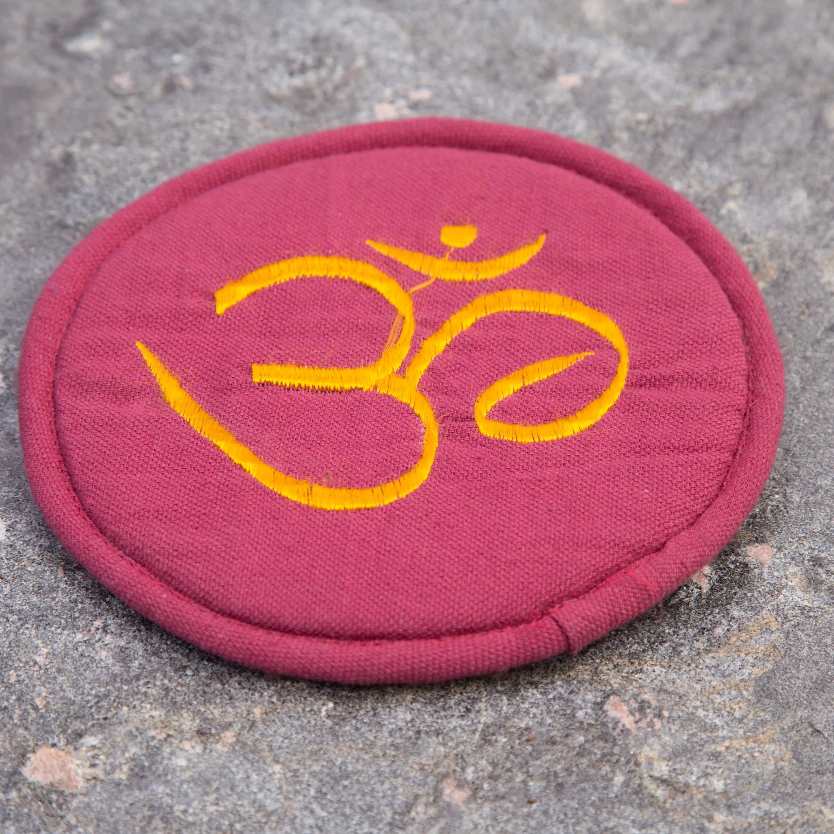 Artisan-Knitted Round Shaped Ohm Singing Bowl Cushion - Best HimalayaBest Himalaya