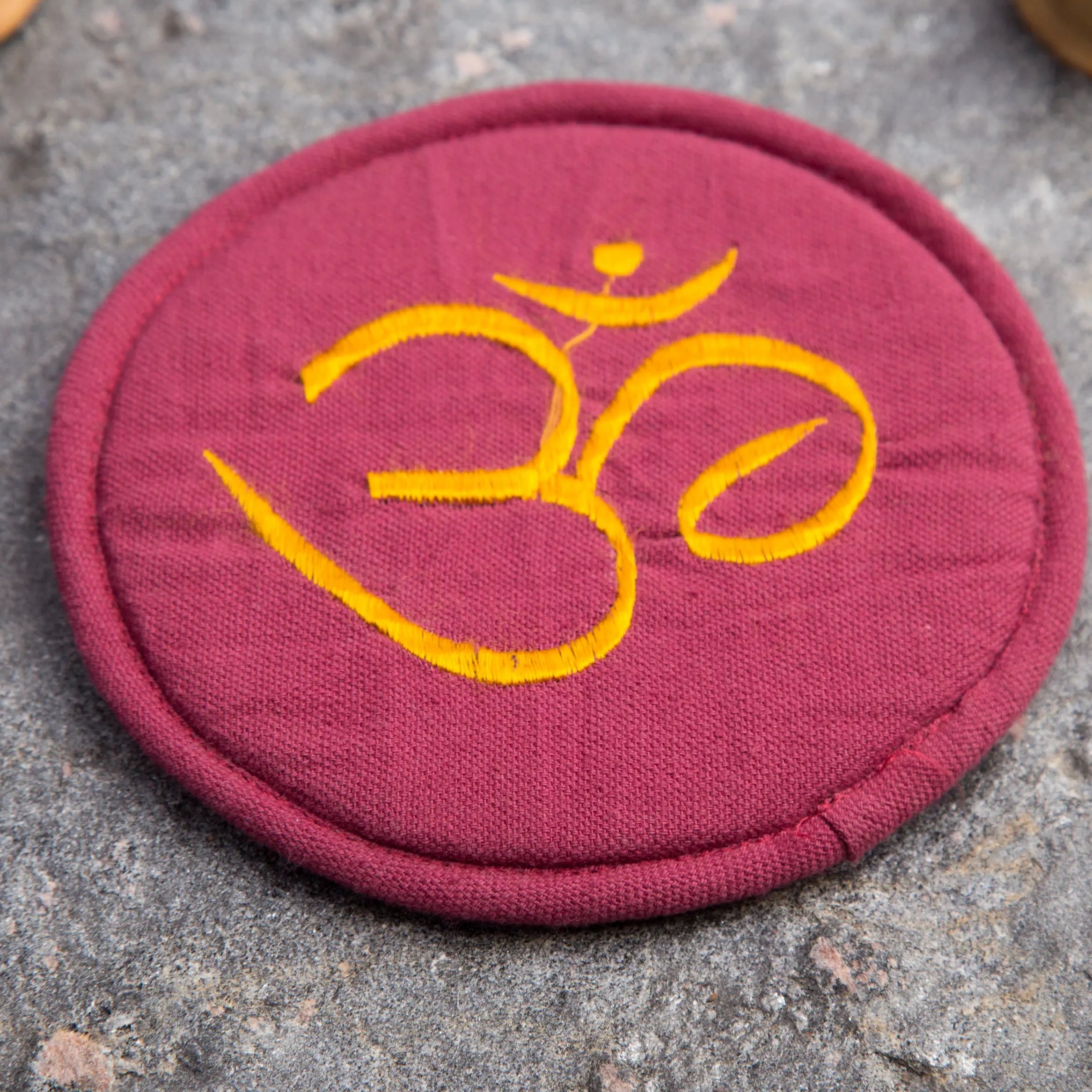 Artisan-Knitted Round Shaped Ohm Singing Bowl Cushion - Best HimalayaBest Himalaya