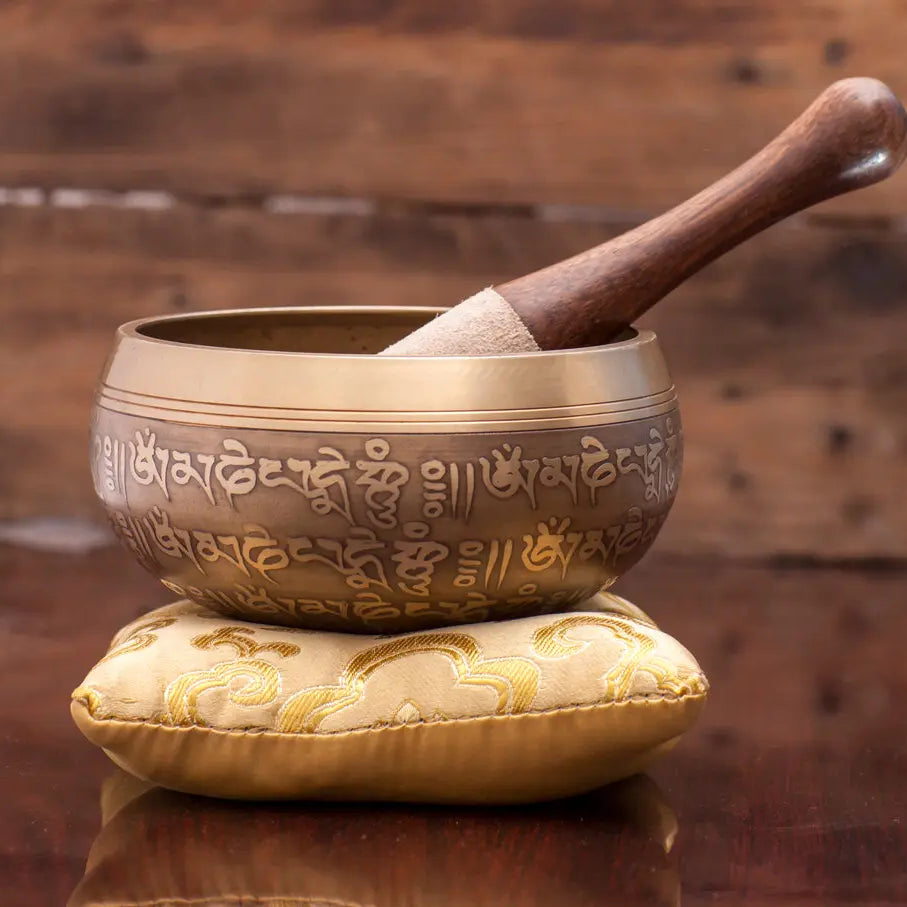 Brown Chakra Tibetan Singing Bowl With Soothing Sound - Best Himalaya