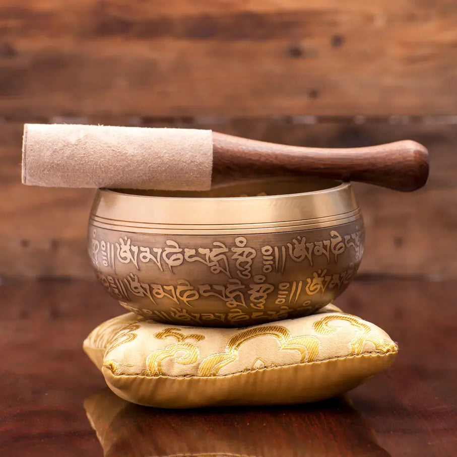 Brown Chakra Tibetan Singing Bowl With Soothing Sound - Best Himalaya
