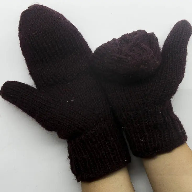 Brown Woolen Hand Gloves - Best HimalayaBest Himalaya