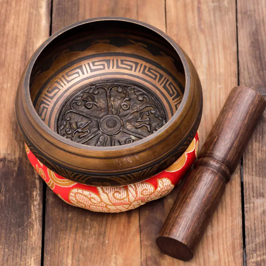 Buddhist Mantra Etched Antique Singing Bowl - Best HimalayaBest Himalaya