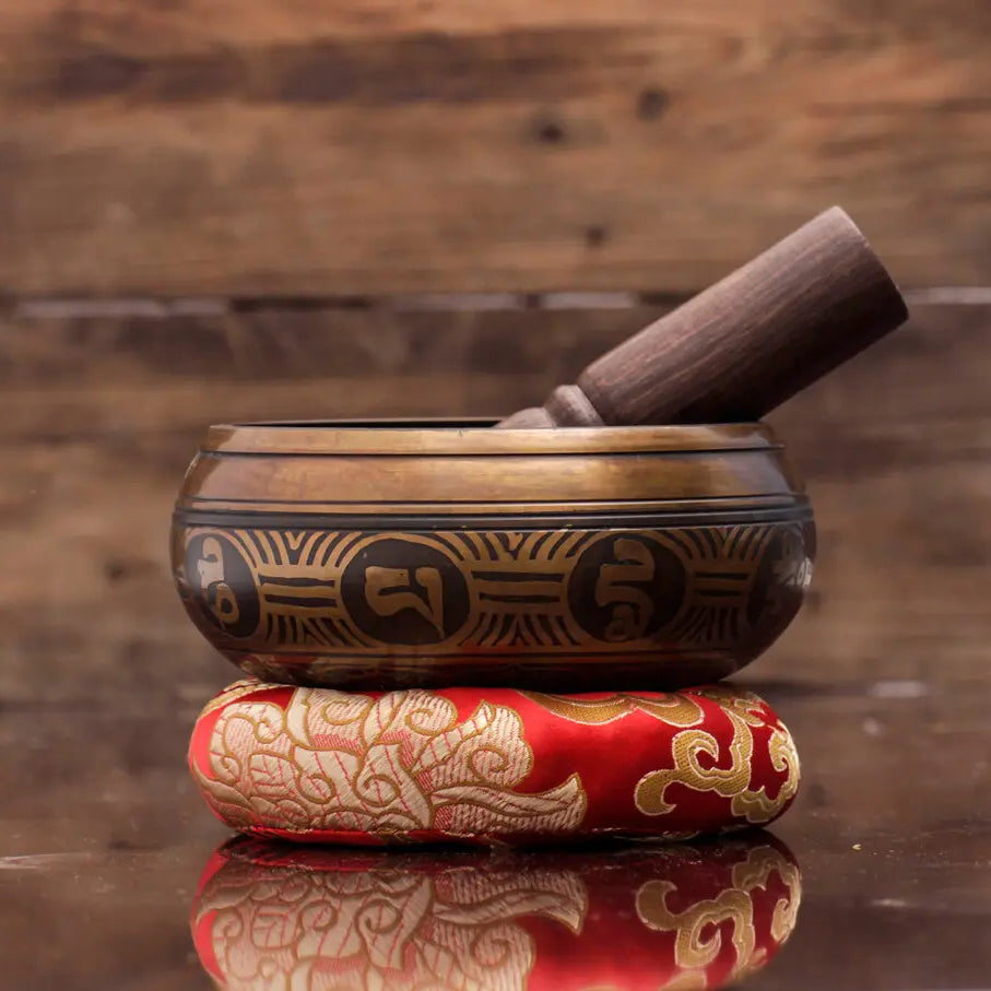 Buddhist Mantra Etched Antique Singing Bowl - Best HimalayaBest Himalaya