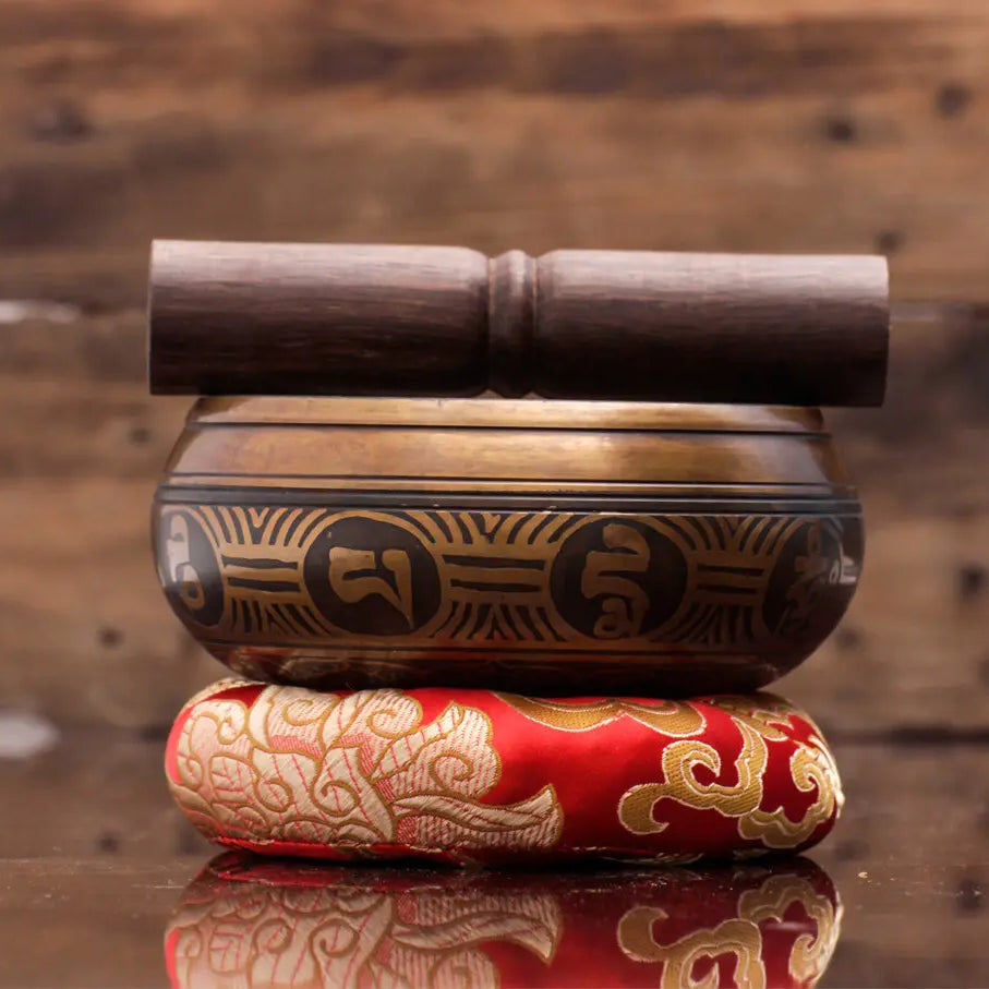Buddhist Mantra Etched Antique Singing Bowl - Best HimalayaBest Himalaya