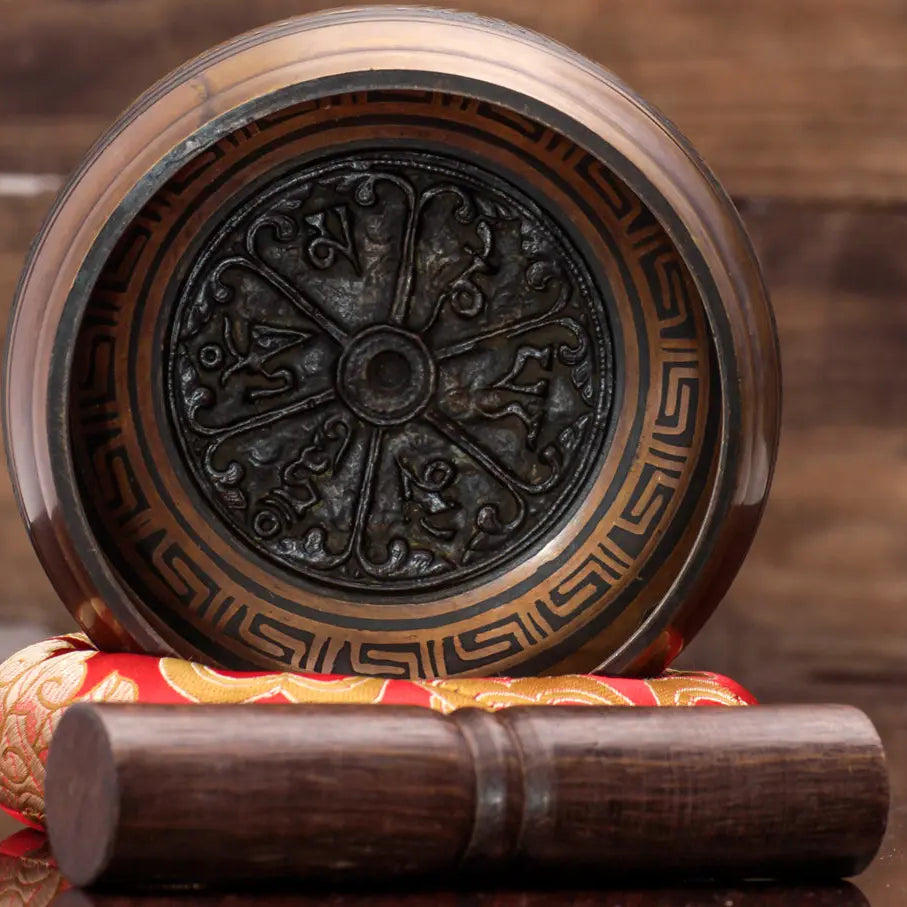Buddhist Mantra Etched Antique Singing Bowl - Best HimalayaBest Himalaya