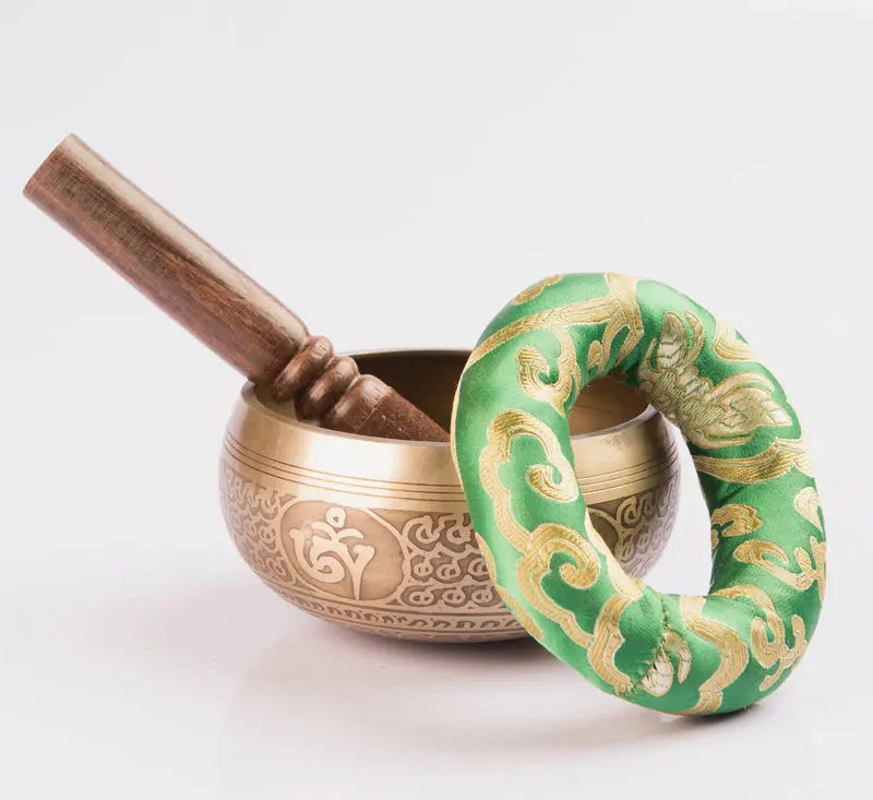 Chakra Healing Meditation Bowl - Tibetan Antique Bronze Color Singing Bowls Set - Best Himalaya