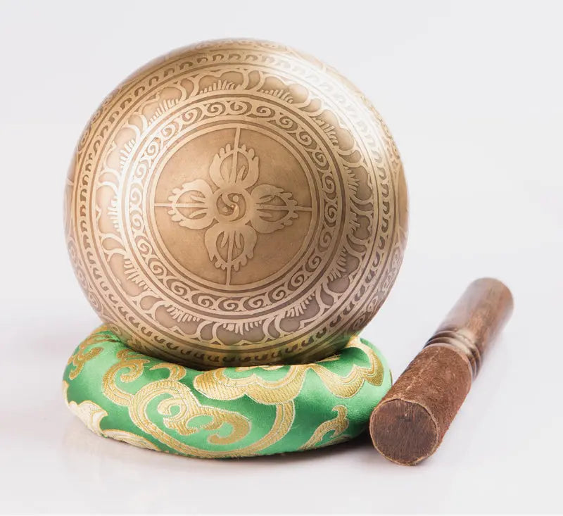 Chakra Healing Meditation Bowl - Tibetan Antique Bronze Color Singing Bowls Set - Best Himalaya