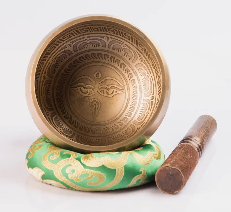 Chakra Healing Meditation Bowl - Tibetan Antique Bronze Color Singing Bowls Set - Best Himalaya