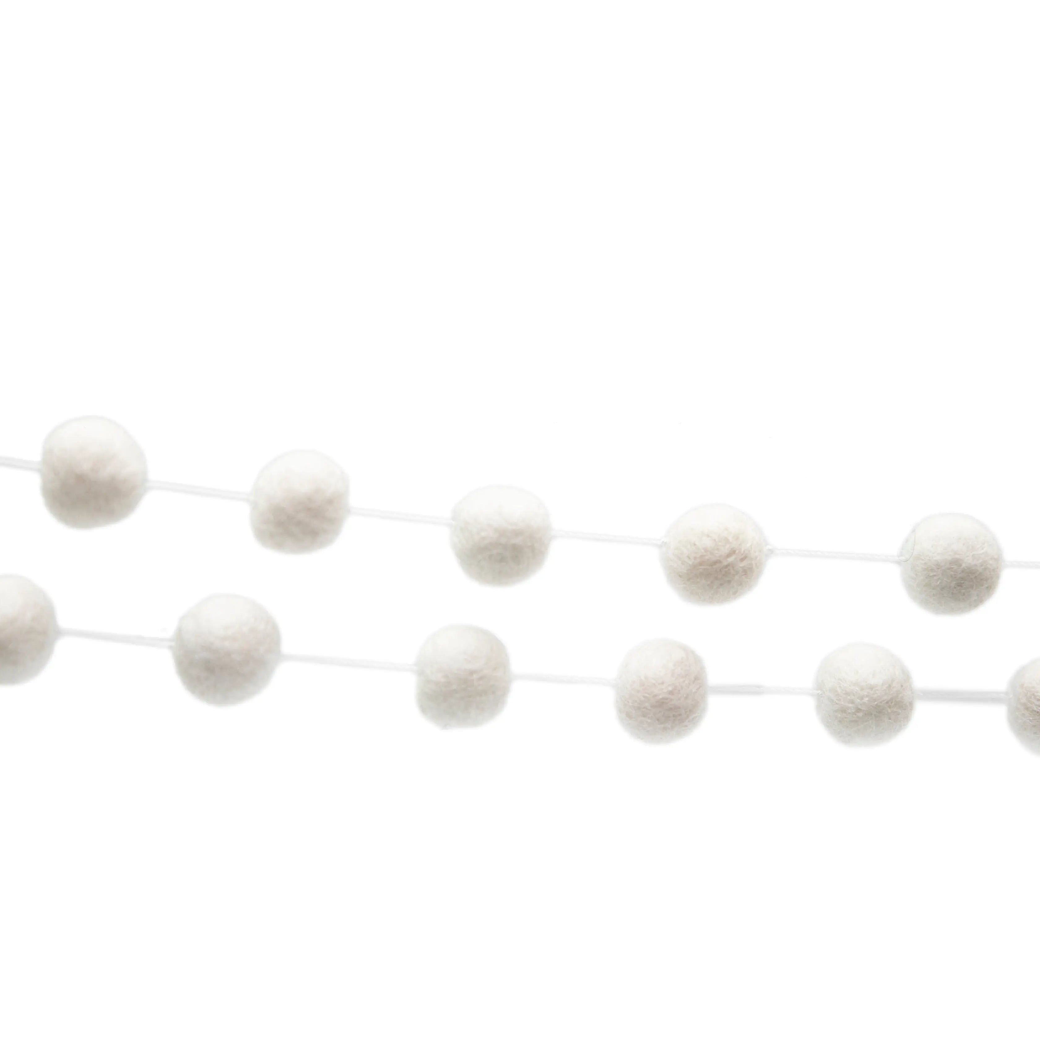 Customizable Handcrafted Wool Felt Garland: Sustainable Whimsical Home Decor White - Best HimalayaBest Himalaya