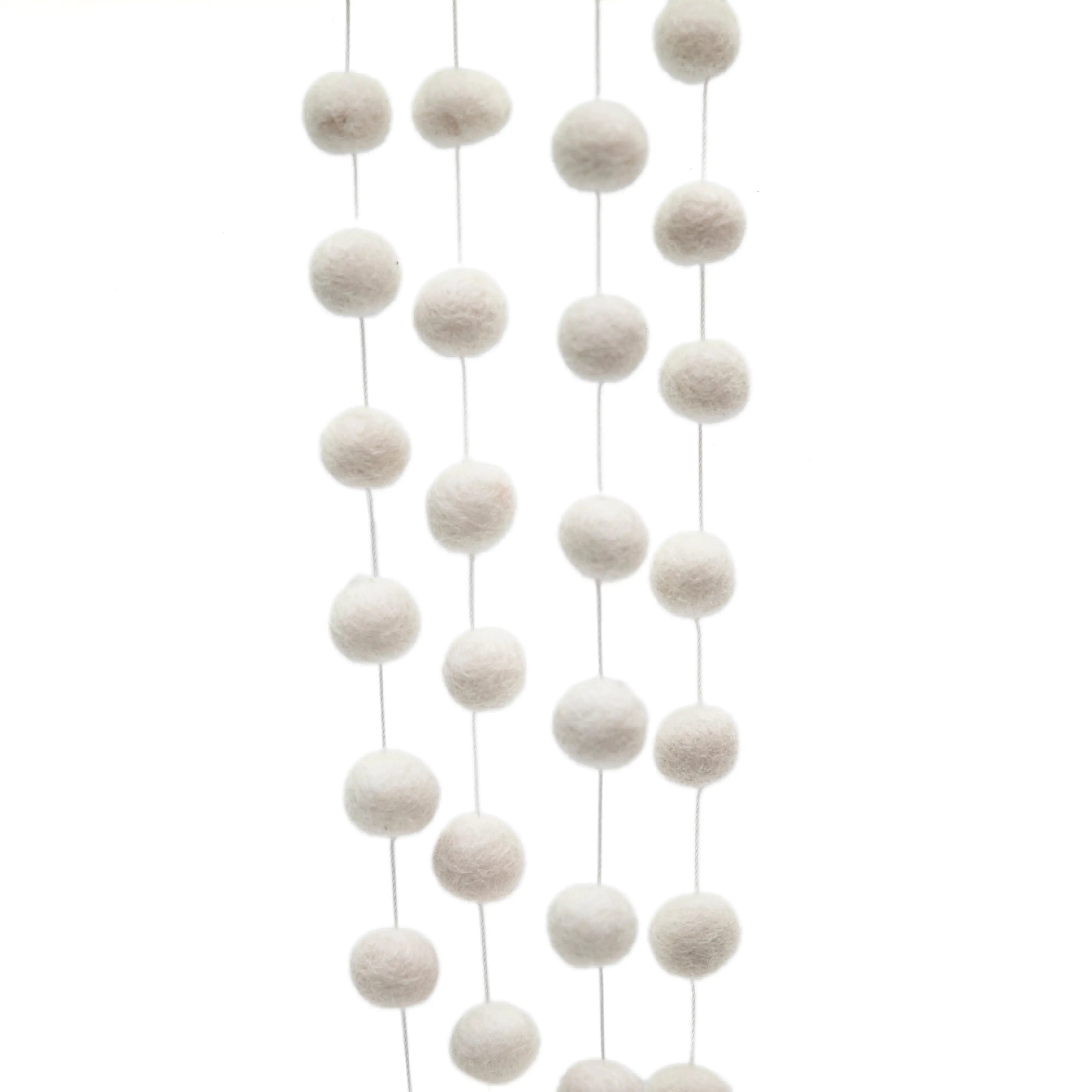 Customizable Handcrafted Wool Felt Garland: Sustainable Whimsical Home Decor White - Best HimalayaBest Himalaya