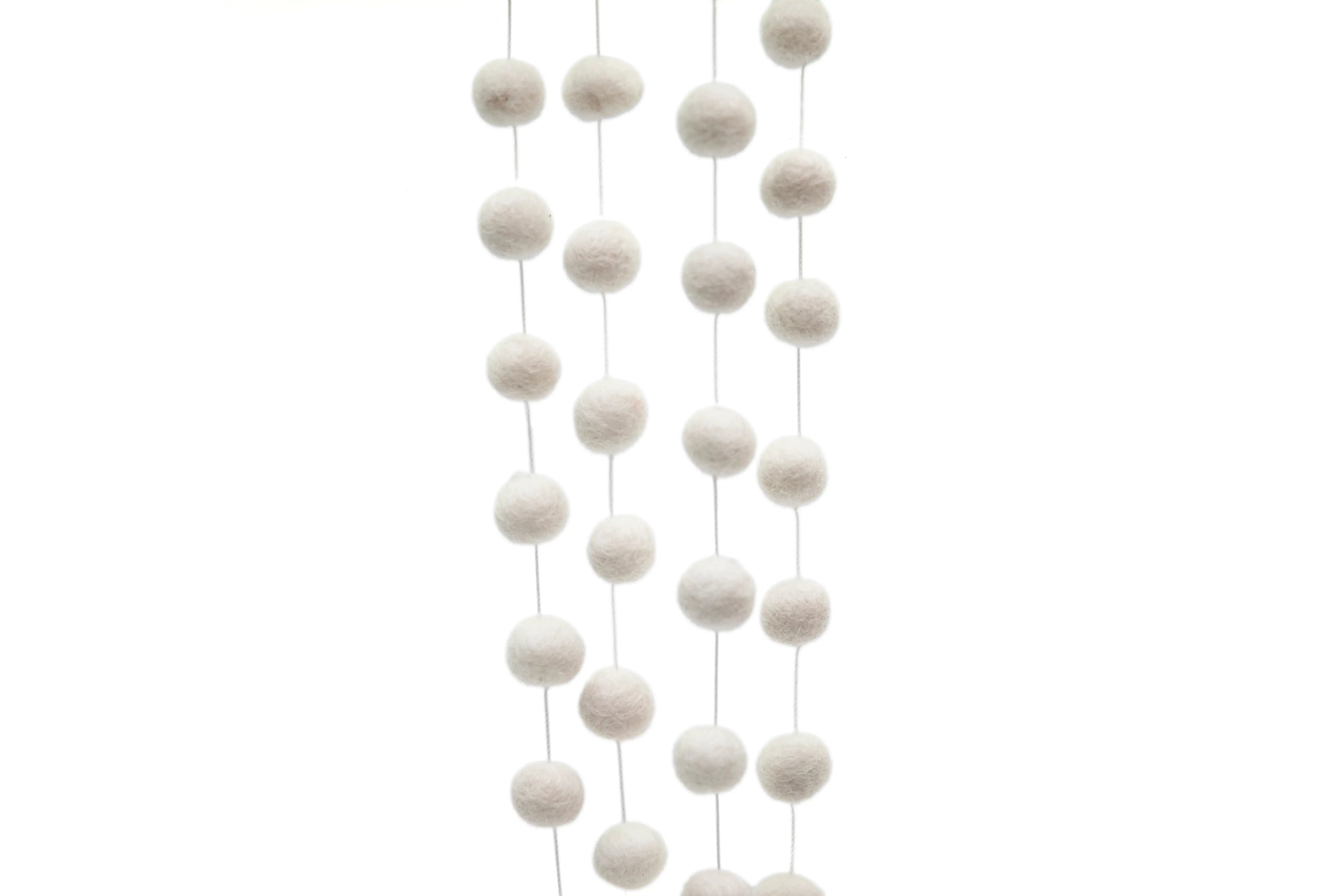 Customizable Handcrafted Wool Felt Garland: Sustainable Whimsical Home Decor White - Best HimalayaBest Himalaya