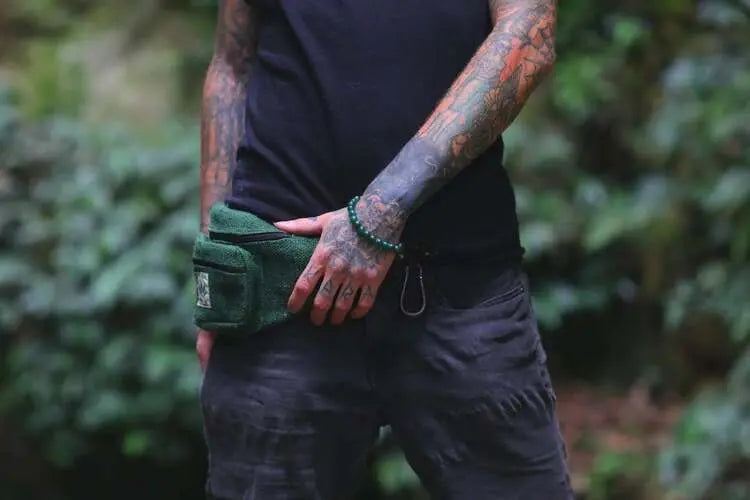 Durable Hemp Green Fanny Pack Best Himalaya
