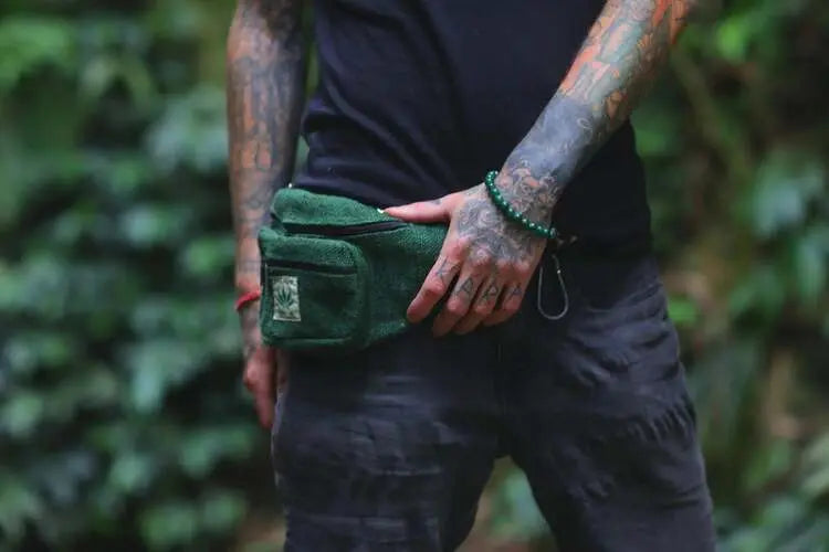 Durable Hemp Green Fanny Pack Best Himalaya