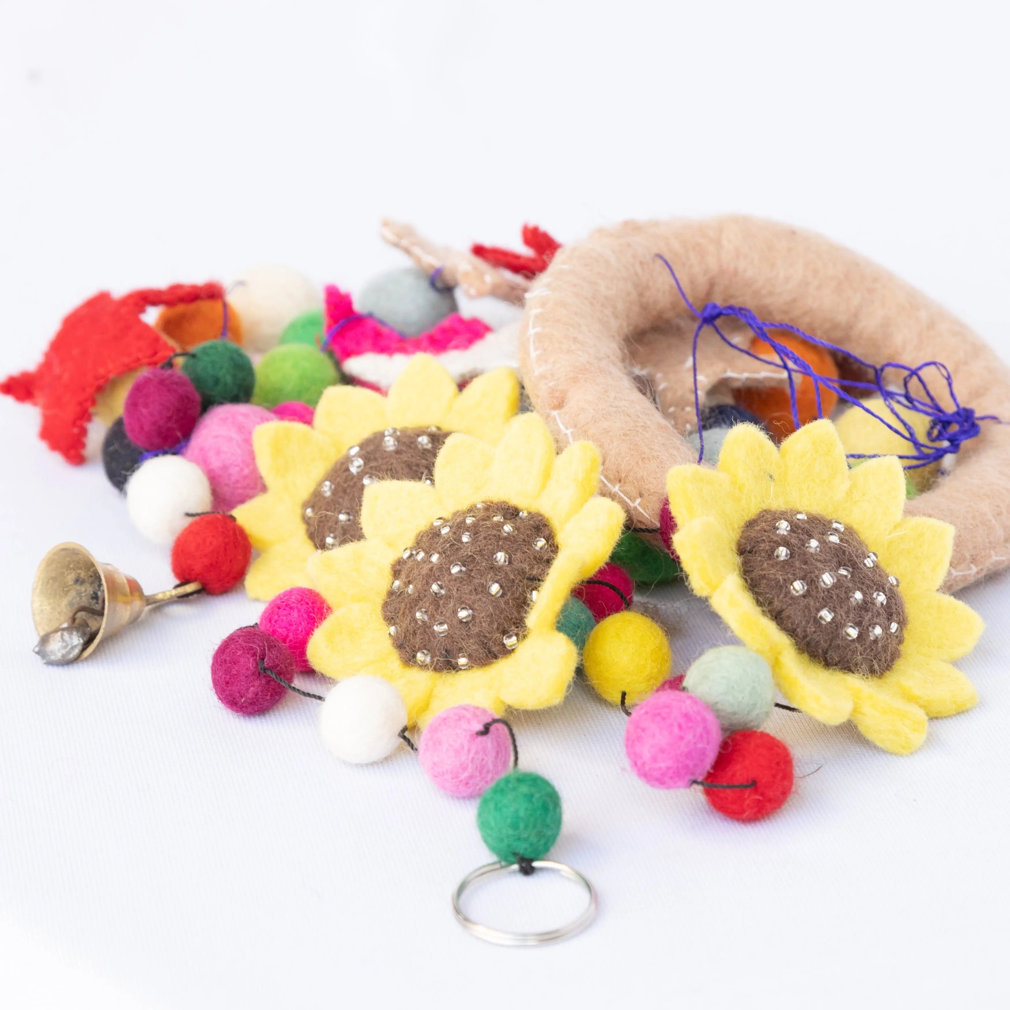 EcoFriendly Customizable Wool Felt Ball Garland Handmade in Nepal - Best HimalayaBest Himalaya