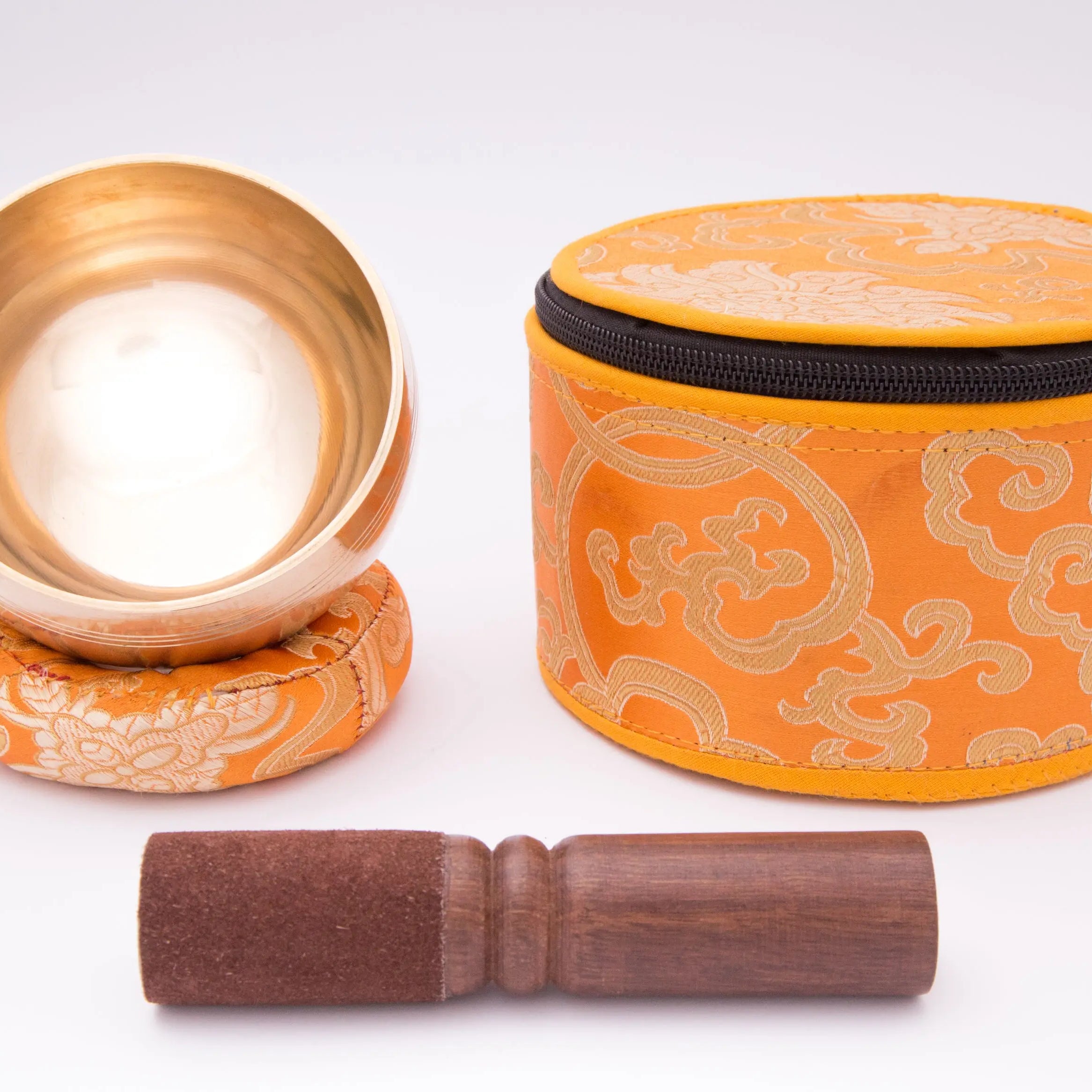 Elevate Your Space with Complete Singing Bowl Set in a Vibrant Yellow Box, Including Ring Cushion for Enhanced Resonance - Best HimalayaBest Himalaya