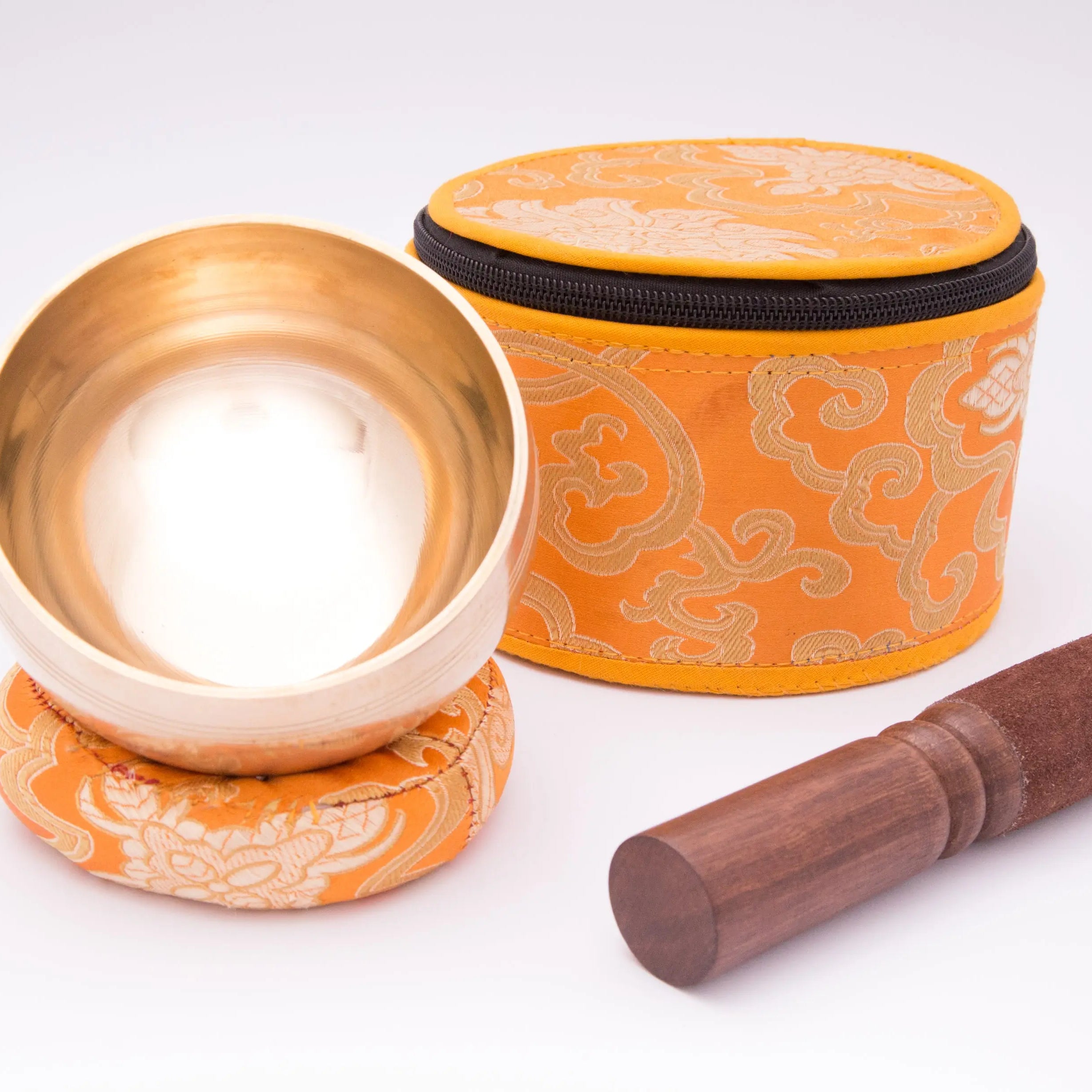 Elevate Your Space with Complete Singing Bowl Set in a Vibrant Yellow Box, Including Ring Cushion for Enhanced Resonance - Best HimalayaBest Himalaya
