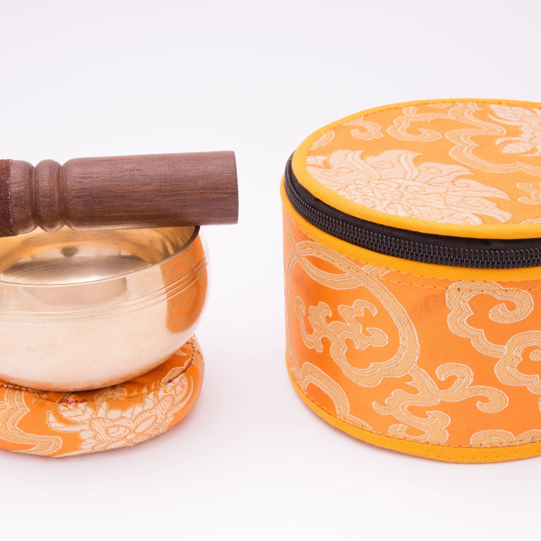 Elevate Your Space with Complete Singing Bowl Set in a Vibrant Yellow Box, Including Ring Cushion for Enhanced Resonance - Best HimalayaBest Himalaya