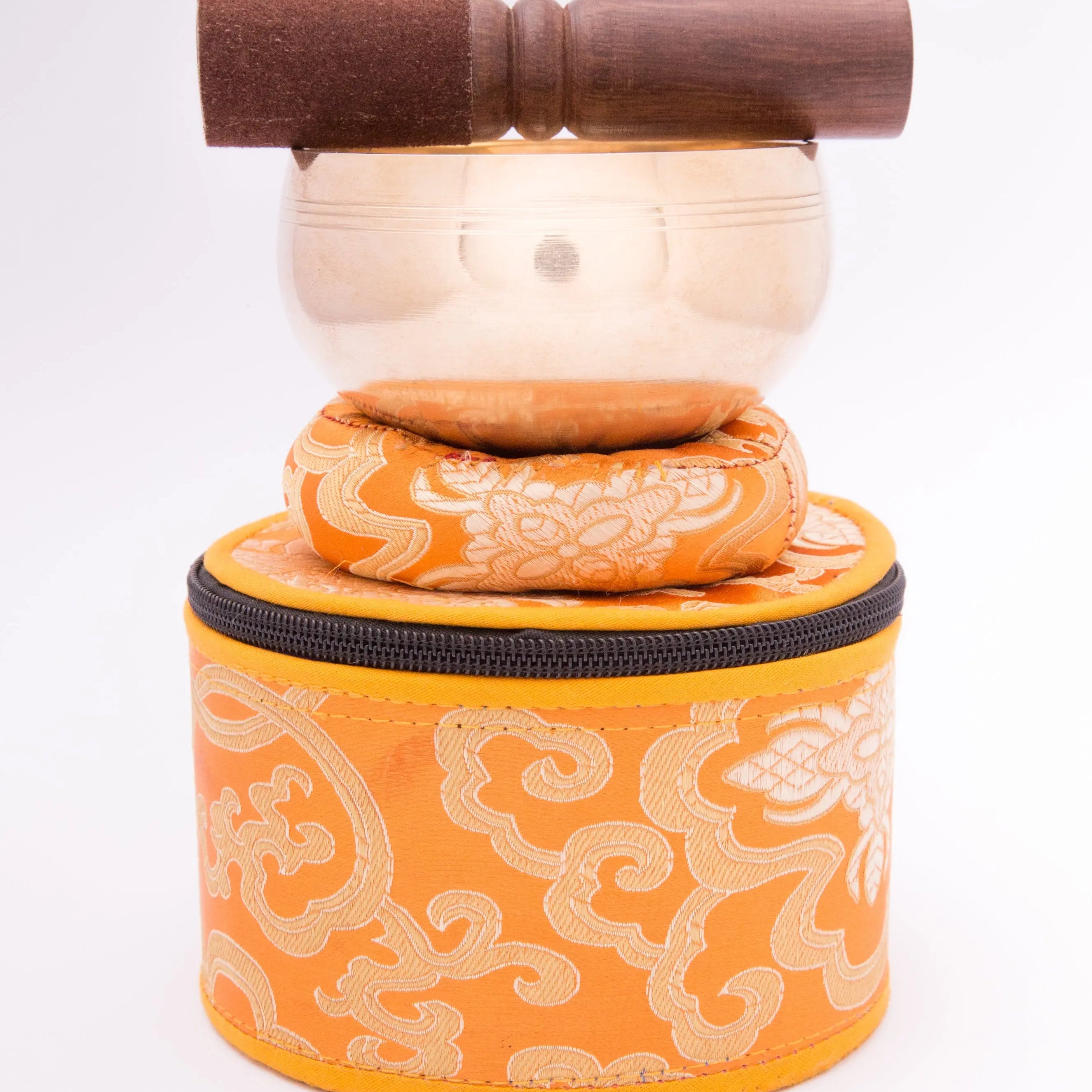 Elevate Your Space with Complete Singing Bowl Set in a Vibrant Yellow Box, Including Ring Cushion for Enhanced Resonance - Best HimalayaBest Himalaya