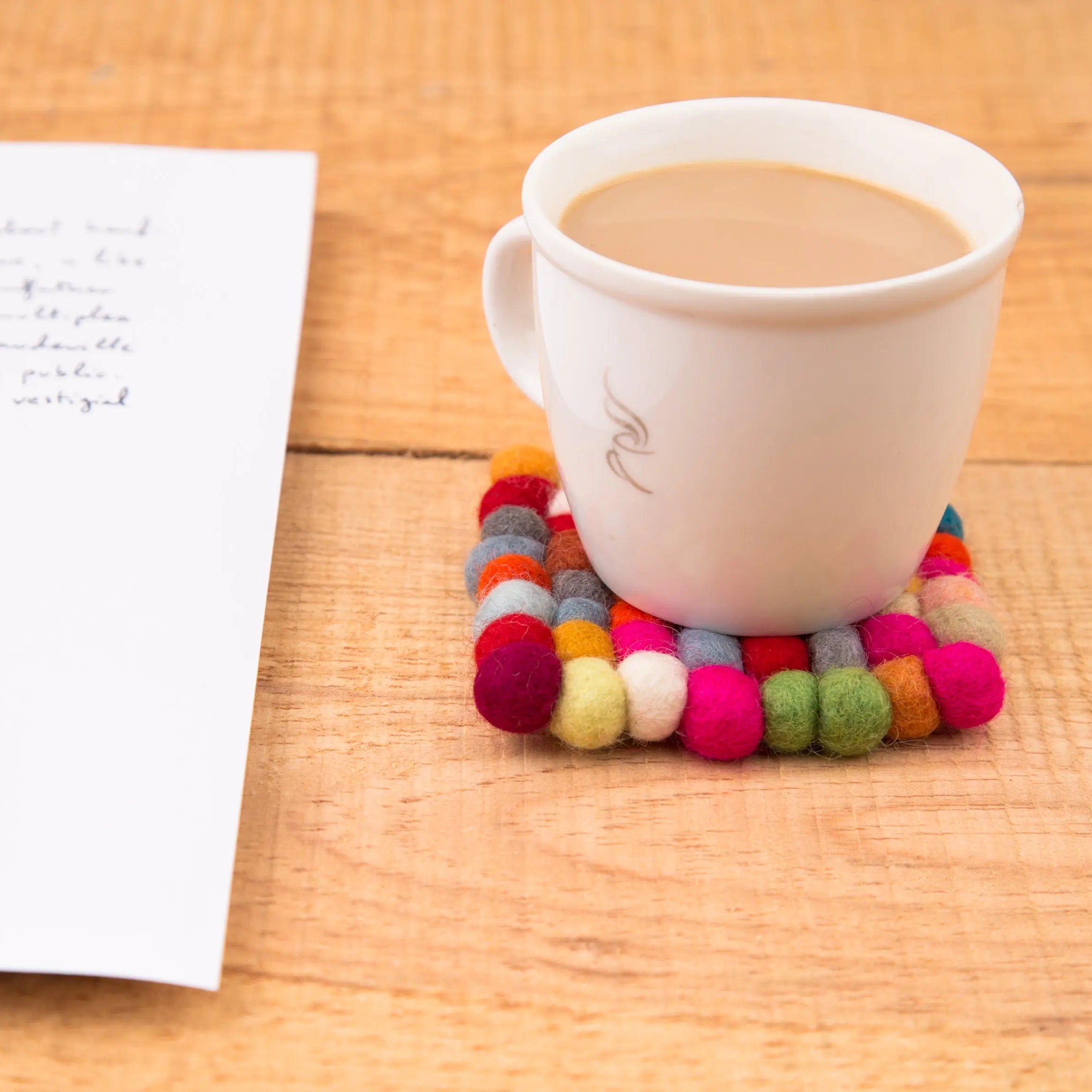 Elevate Your Table Decor with Handcrafted Wool Felt Ball Mats from Nepal – The Perfect Tea Coasters - Best HimalayaBest Himalaya