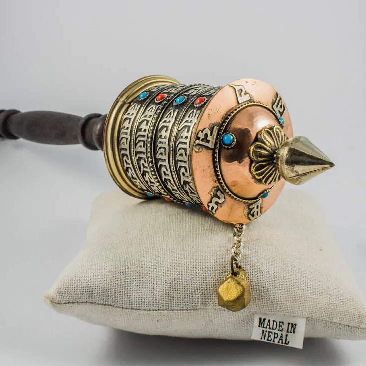 Exclusively Handmade Medium Tibetan Mantra Prayer Wheel - Best HimalayaBest Himalaya