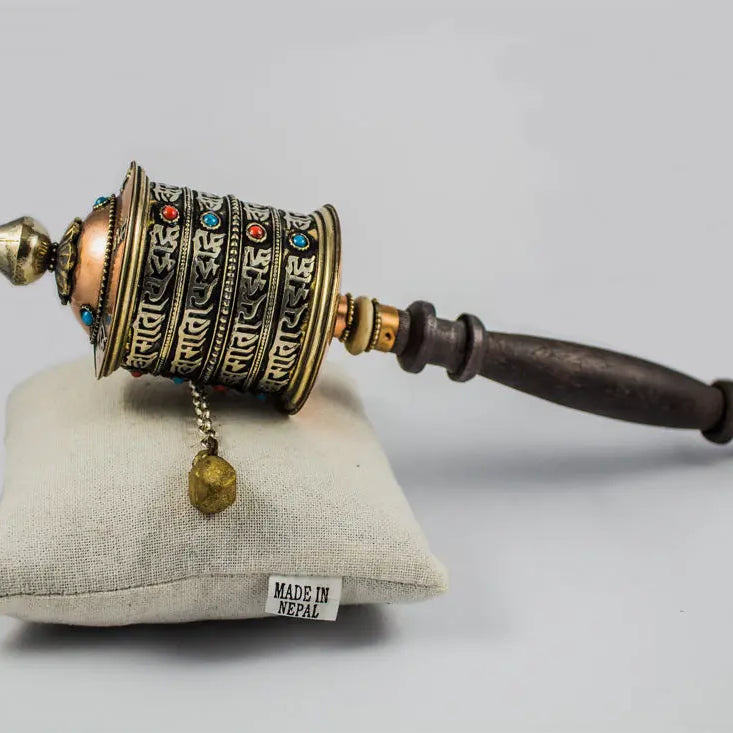 Exclusively Handmade Medium Tibetan Mantra Prayer Wheel - Best HimalayaBest Himalaya