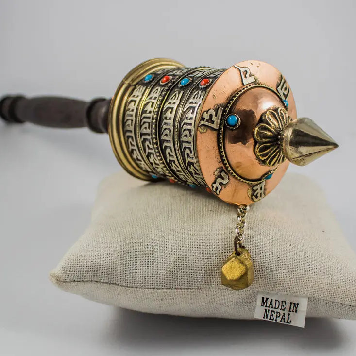 Exclusively Handmade Medium Tibetan Mantra Prayer Wheel - Best HimalayaBest Himalaya