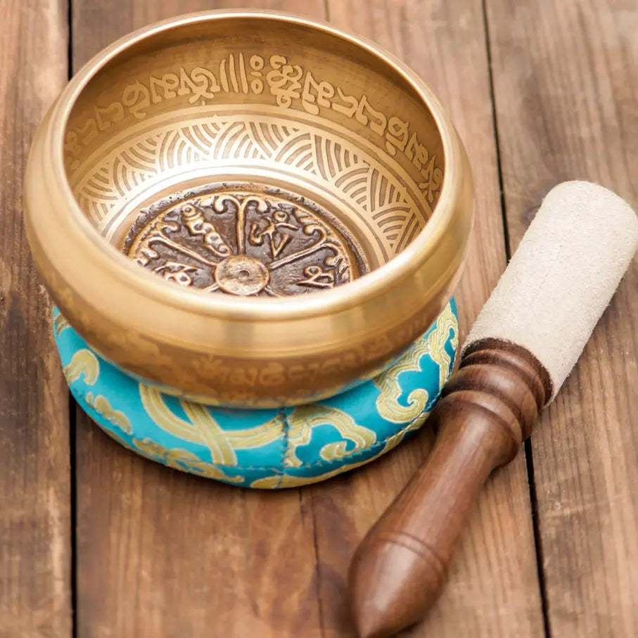 Exquisite Etched Carving Singing Bowl Set for Meditation and Sound Therapy with Beautiful Design - Best Himalaya