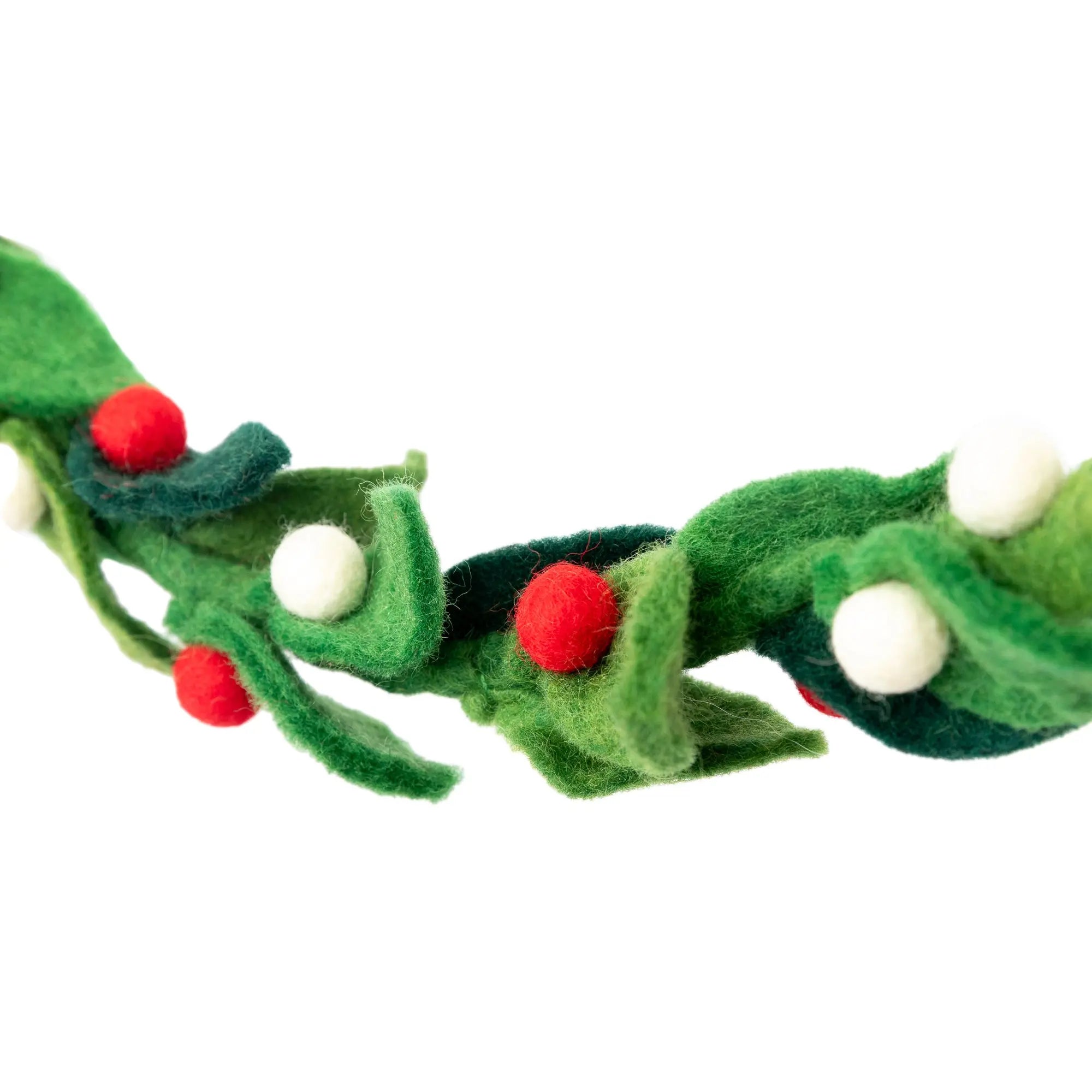 Felt Ball Garland – Handmade in Nepal | Colorful Rainbow Pom Pom Garland for Christmas Tree, Holiday Mantle, Xmas Décor Best Himalaya