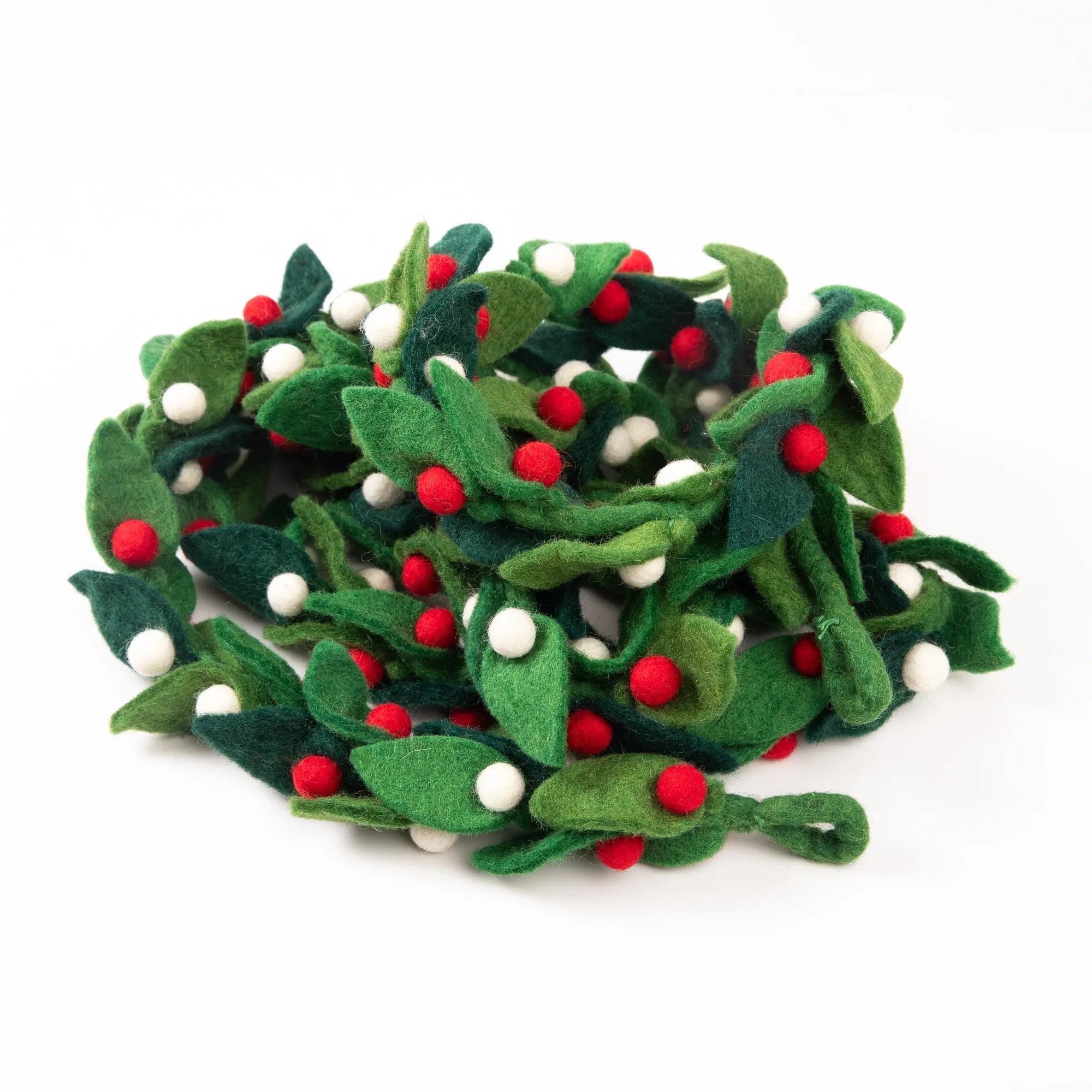 Felt Ball Garland – Handmade in Nepal | Colorful Rainbow Pom Pom Garland for Christmas Tree, Holiday Mantle, Xmas Décor Best Himalaya