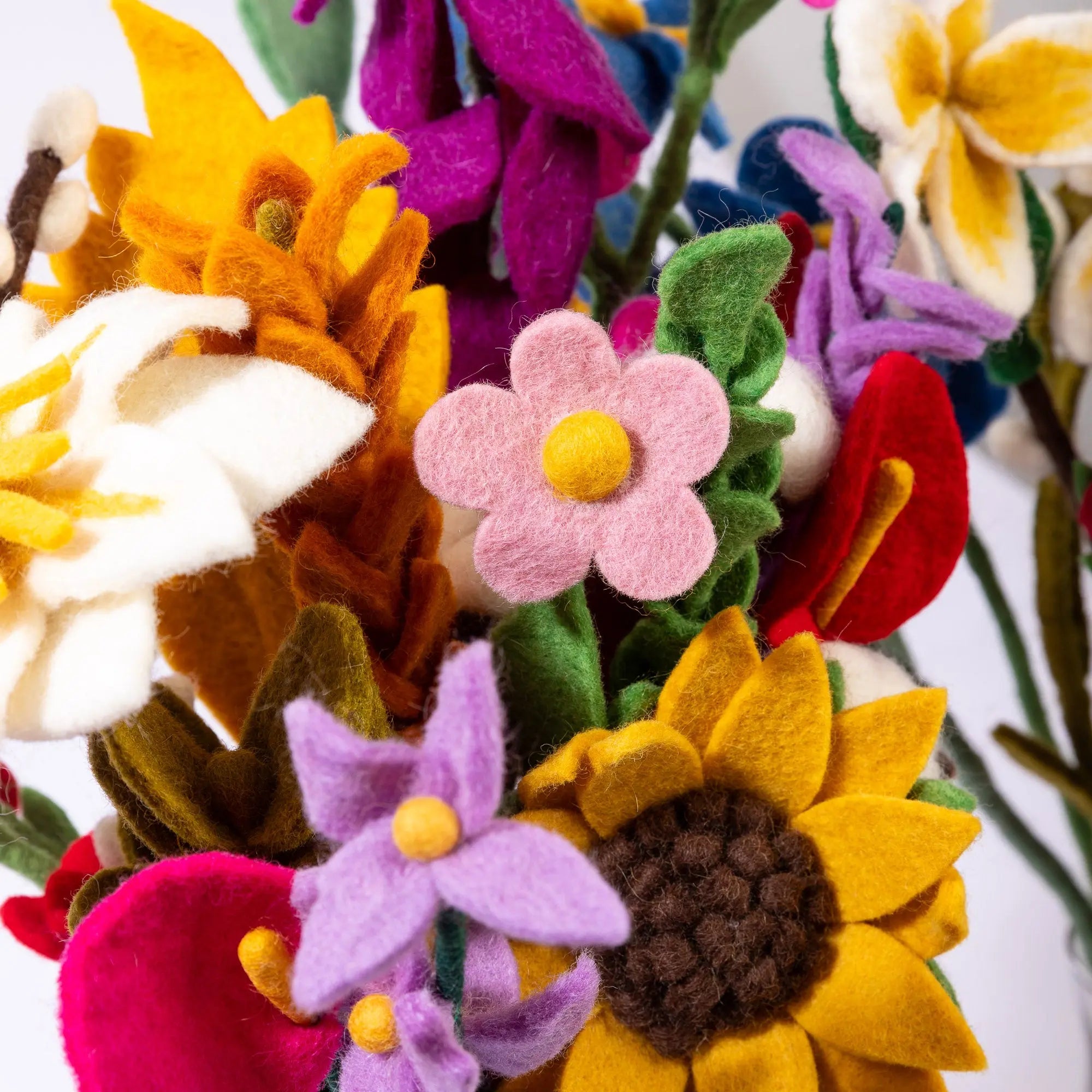 Felt Mixed Flower Bouquet – Set of 4 – Eco-Friendly Floral Decor for Home, Weddings, and Gifts Best Himalaya