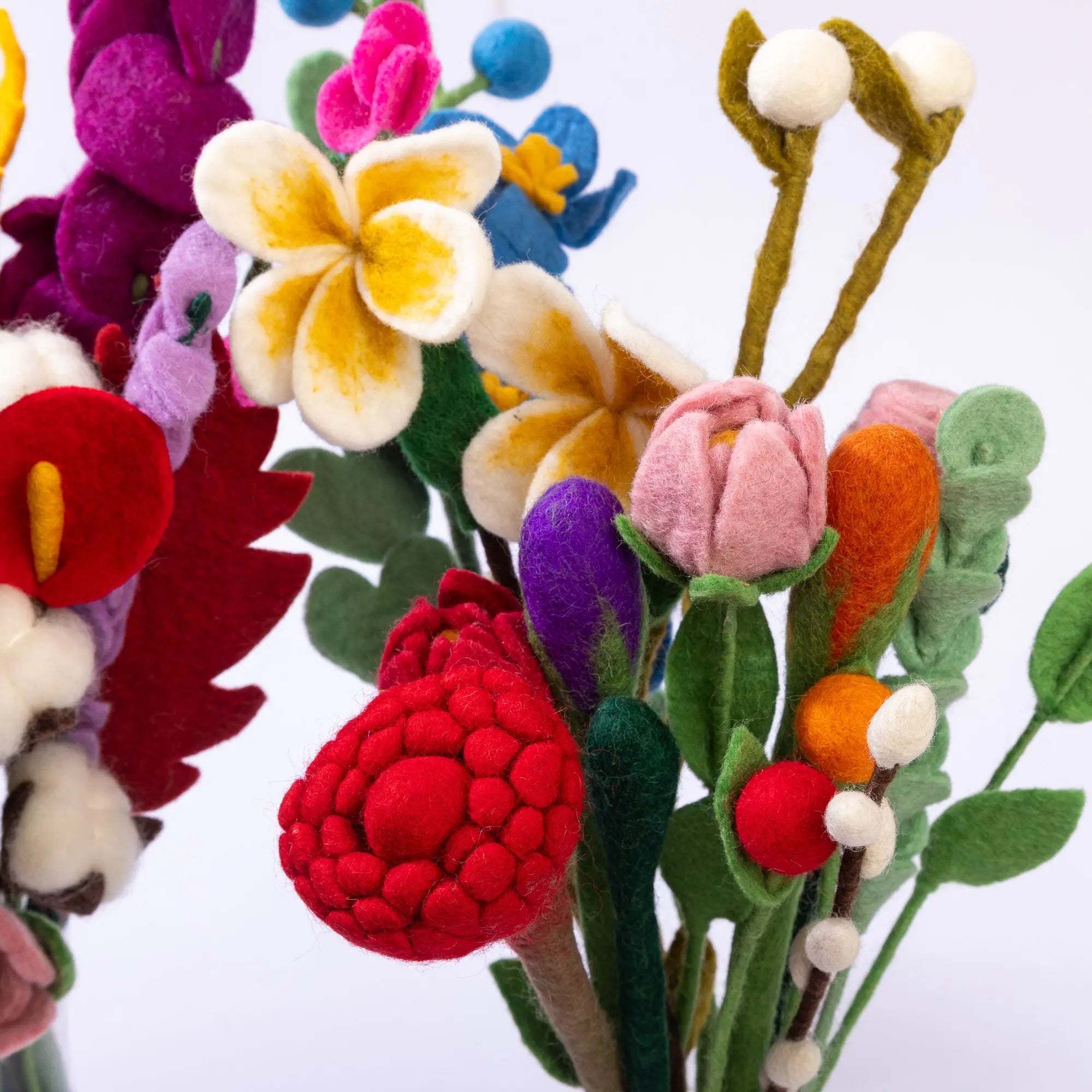 Felt Mixed Flower Bouquet – Set of 4 – Eco-Friendly Floral Decor for Home, Weddings, and Gifts Best Himalaya