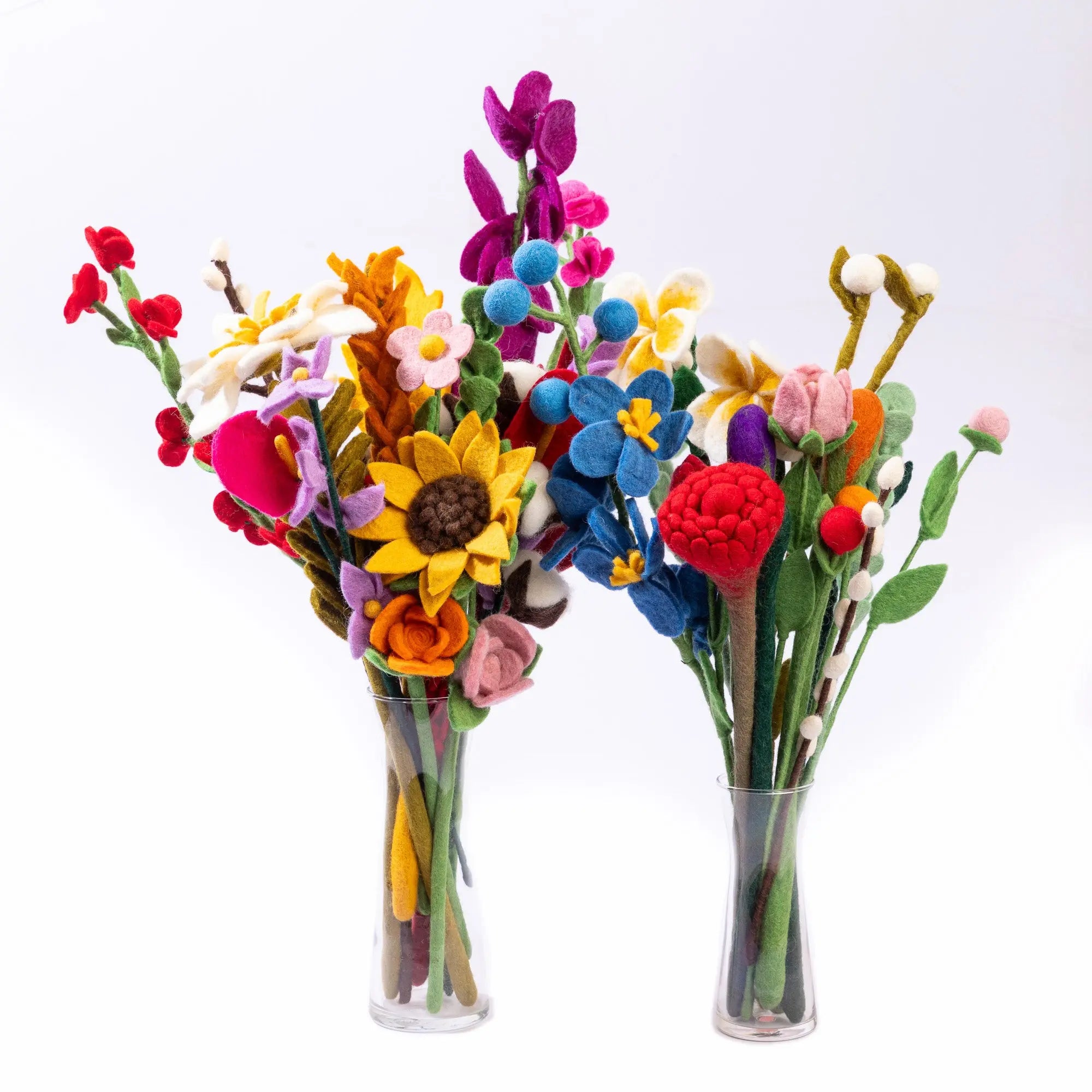 Felt Mixed Flower Bouquet – Set of 4 – Eco-Friendly Floral Decor for Home, Weddings, and Gifts Best Himalaya