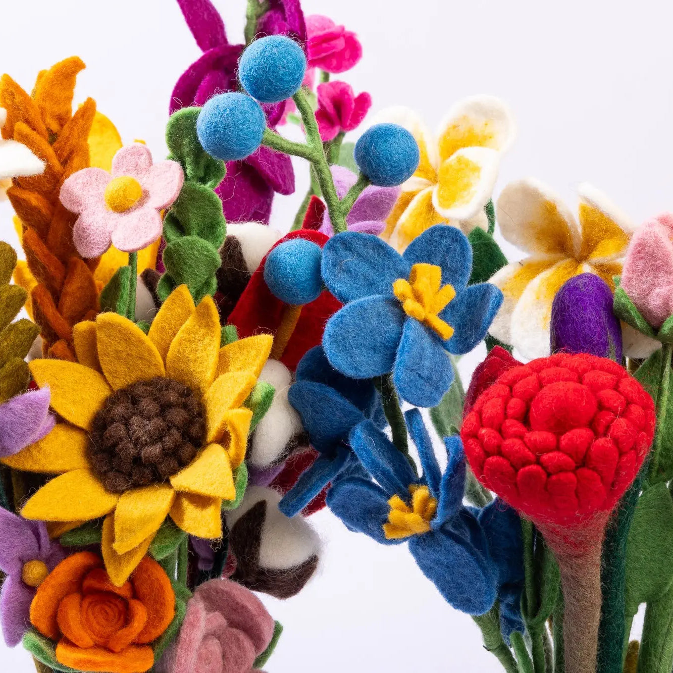 Felt Mixed Flower Bouquet – Set of 4 – Eco-Friendly Floral Decor for Home, Weddings, and Gifts Best Himalaya